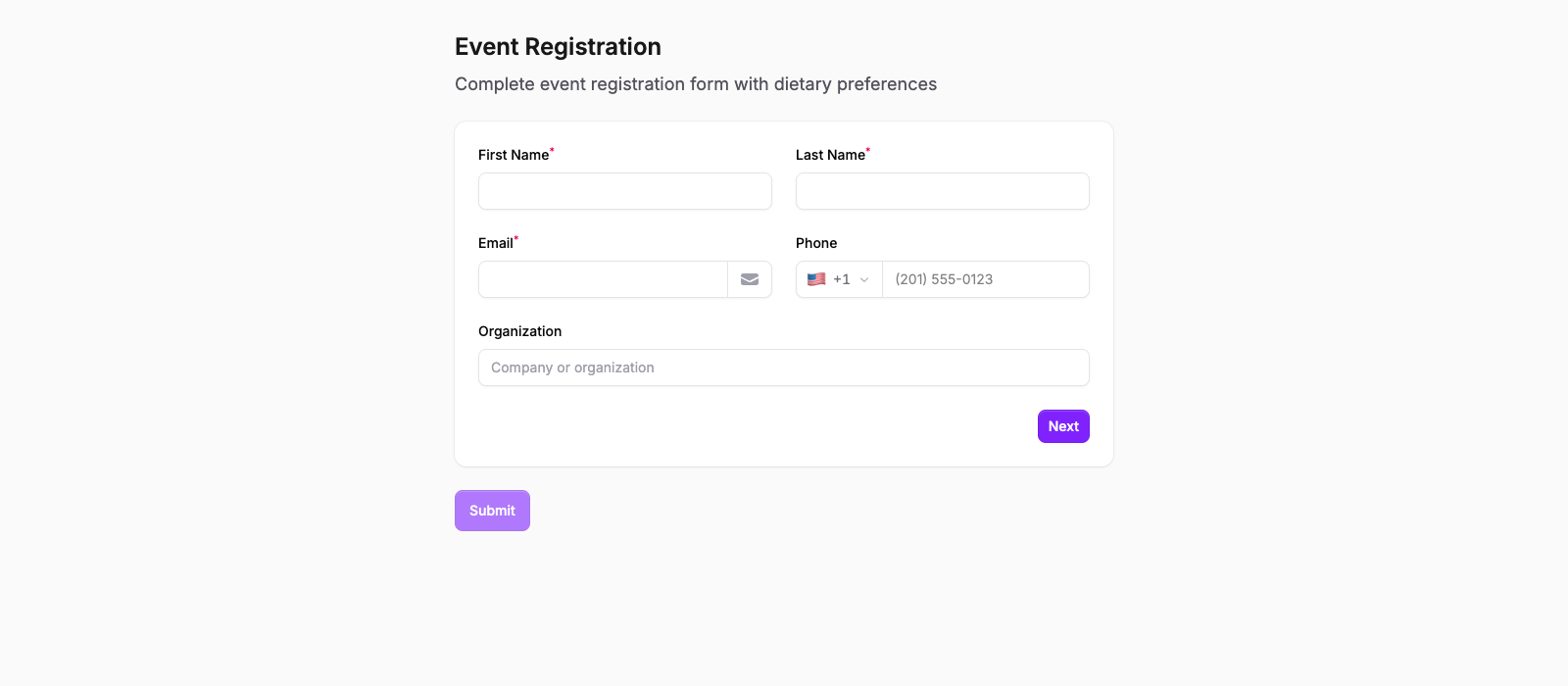 A template preview with the Use Template button in the top-right corner